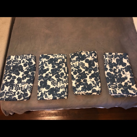 Heavy fabric blue/white patterned curtains, 84x50 - Picture 3 of 4